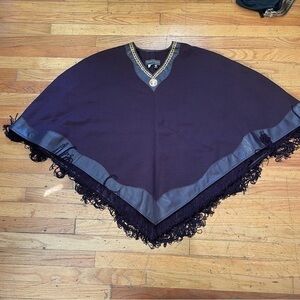 Vintage Donna Lepure Fringe Poncho Size XL